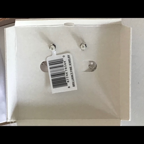 BRILLIANCE STERLING SILVER HOOPS AND CUBIC ZIRCONIA STUDS NWT - Picture 7 of 11